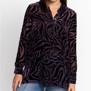 Johnny Was Twilight Silk Button Down Shirt